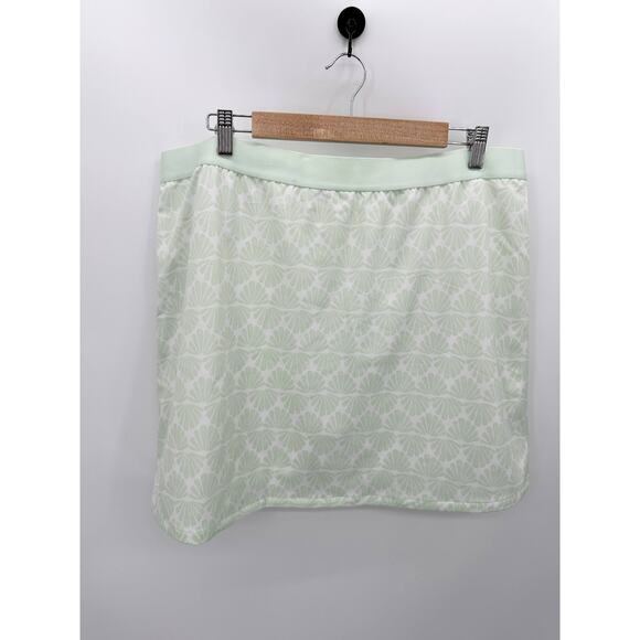 Lady Hagen Skirt Women XXL NWT Mint Green Seashells 16" Side Pleat Golf Skort - Picture 2 of 11